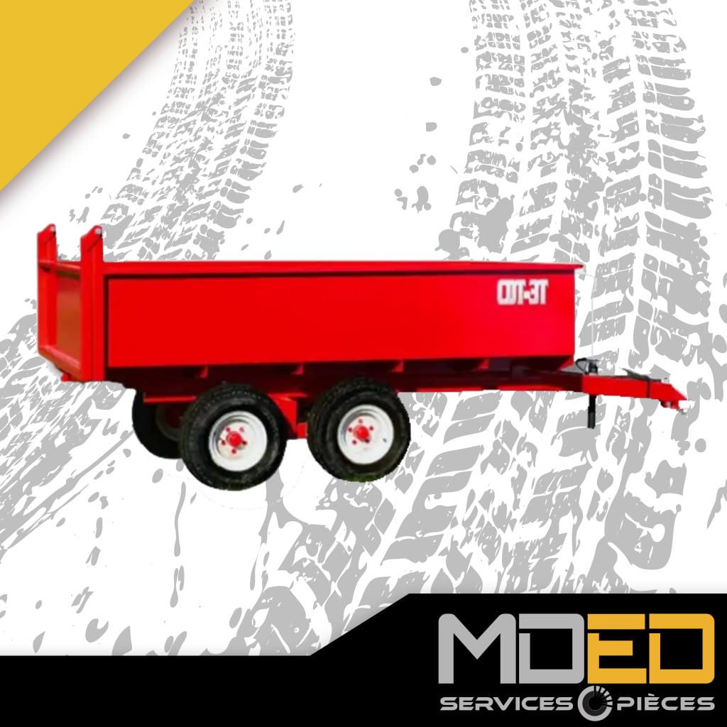 Remorque Creekbank CDT3T 3 tonnes attelée à un tracteur