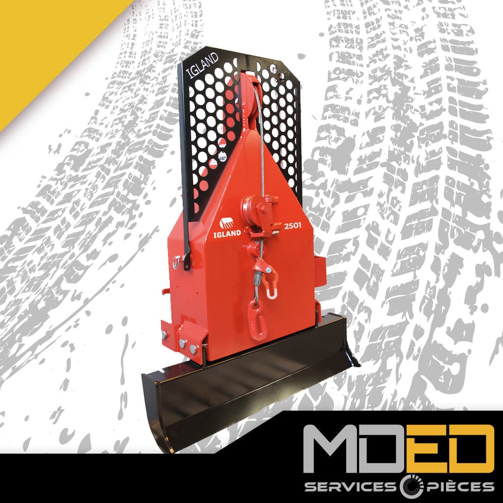 Treuil forestier Nosted NORSE 250 attelé à un tracteur