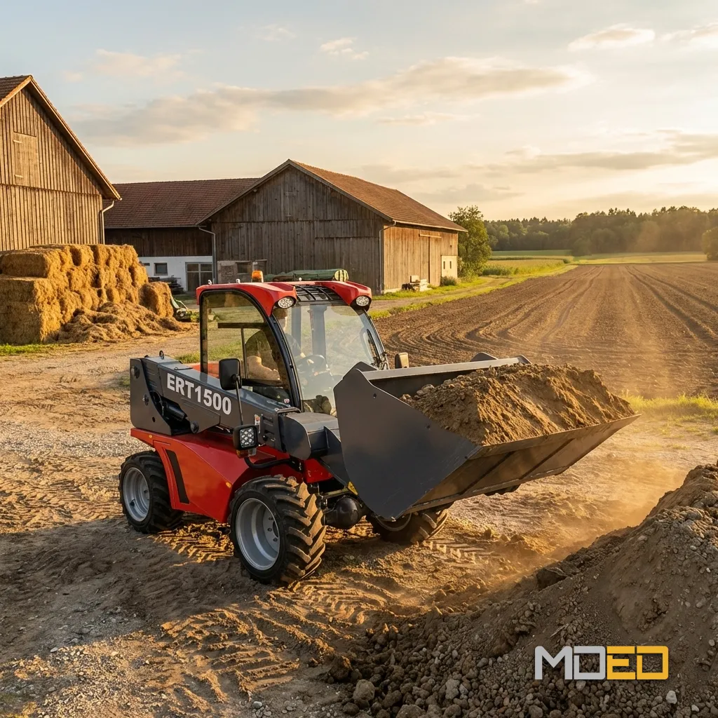 chargeur télescopique Everun ERT1500 4WD utilisation agricole ferme manutention terre fourrage godet