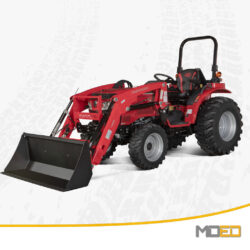 Tracteur utilitaire compact Mahindra 1626 HST 4WD avec chargeuse frontale et godet.