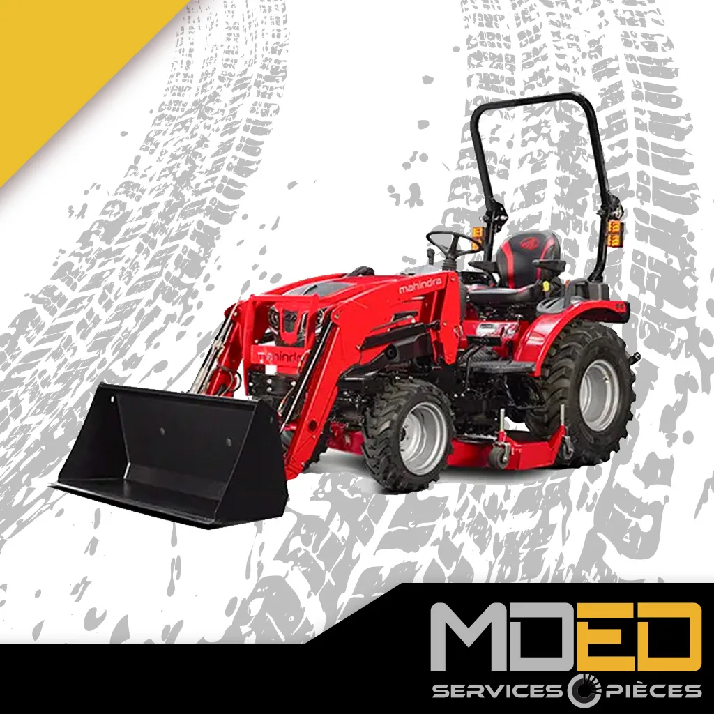 Mahindra 2126 ROPS avec tondeuse ventrale et chargeur frontal