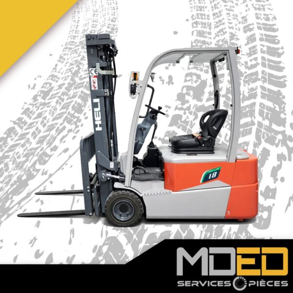 Chariot élévateur électrique 3 roues Heli CPD18SQ-GE2LI 1800 kg