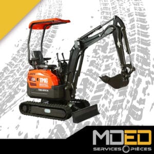 Mini-excavatrice TMG-MVE16 16 HP Kubota compacte pour travaux d’excavation