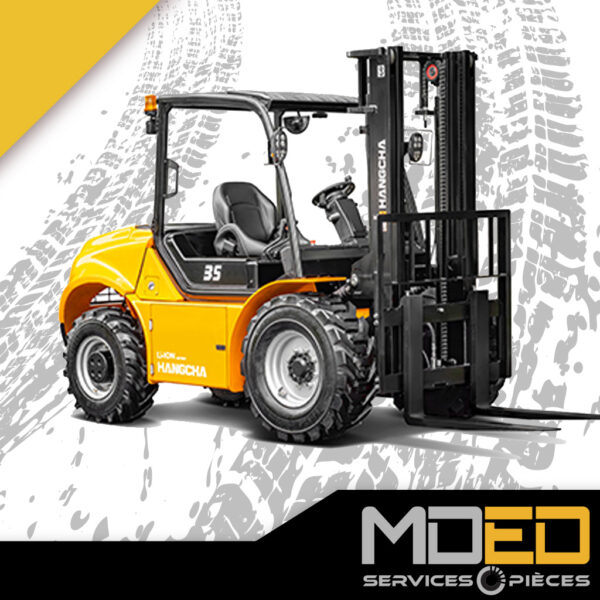 chariot elevateur hangcha cpd35 electrique lithium tout terrain