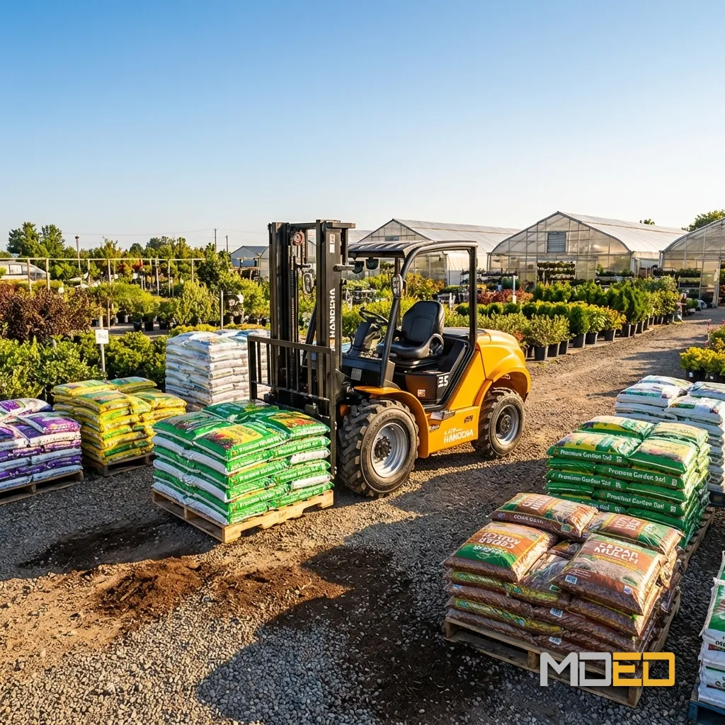 chariot élévateur électrique Hangcha CPD35 3.5 tonnes manutention sacs terre paysagement pépinière