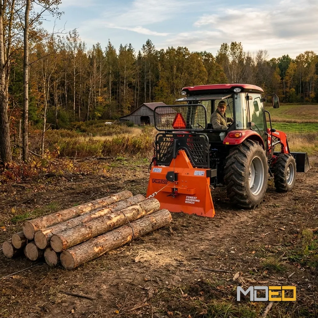 treuil forestier TMG FW50T tracteur tirage billots bois débardage terrain