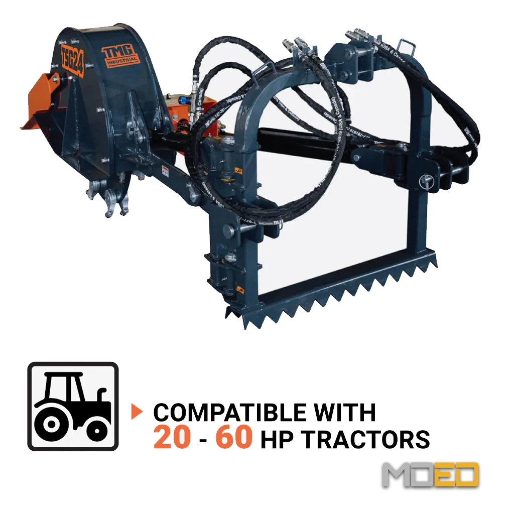 Essoucheuse PTO TMG-TSG24 compatible avec tracteurs de 20 à 60 HP